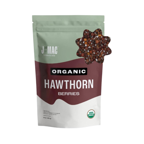 J Mac Botanicals Organic Dried Hawthorn Berries - 16 oz | Whole Hawthorn Berries for Tea & Culinary Uses | Certified Organic from Eastern Europe