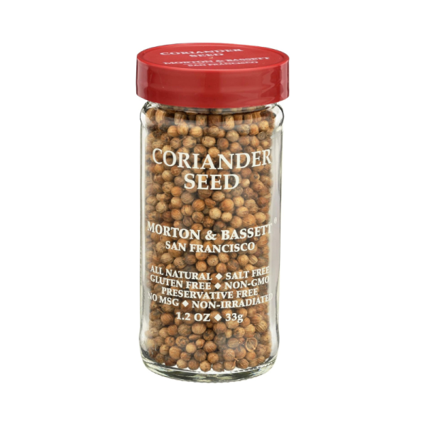 Morton & Basset Spices Coriander Seed - 1.2 Ounce | Premium Whole Coriander for Cooking and Baking