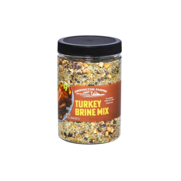 Orrington Farms Turkey Brine Mix - Savory Sea Salt, Cranberries, Sage & Juniper Berries | 22 oz Jar | Gluten-Free, No Artificial Flavors | Perfect for Turkeys Up to 25 Pounds