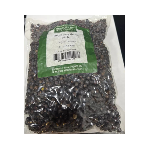 Monterey Bay Spice Blue Whole Juniper Berries - 1 Pound (454 Grams) | Premium Quality, Unopened & Fresh