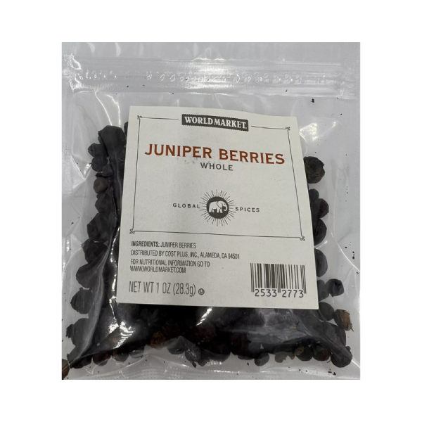 World Market Whole Juniper Berries - 1 oz (28.3g) | Premium Quality for Culinary & Distilling Use | Best Before March 2026