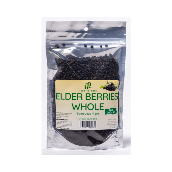 Organic Whole Elderberries - 4oz | Premium Quality, Ideal for Immune Support & Culinary Use