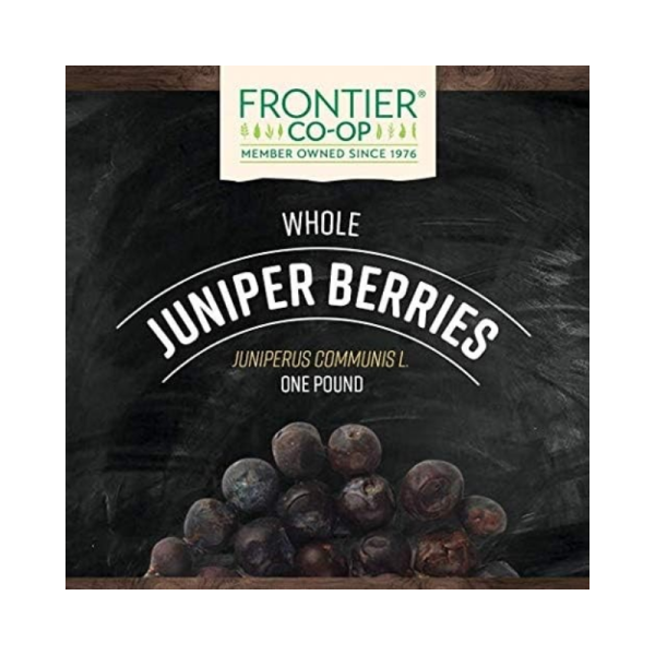 Frontier Co-op Whole Juniper Berries - 1lb Bulk Bag | Pure & Natural Dried Juniper Berries for Tea & Herbal Remedies | Kosher Certified