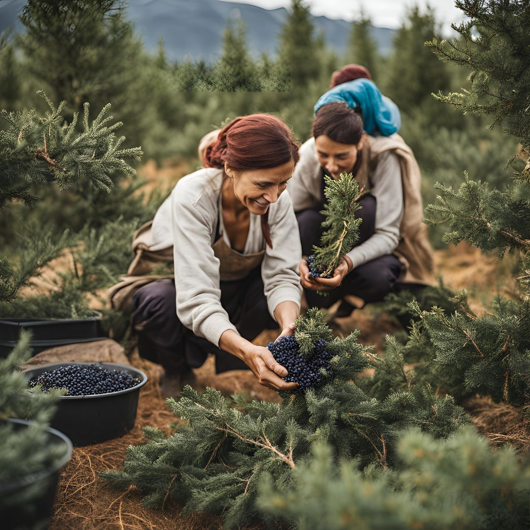 Juniperus Phoenicea (Phoenician Juniper) berries used in Mediterranean dishes