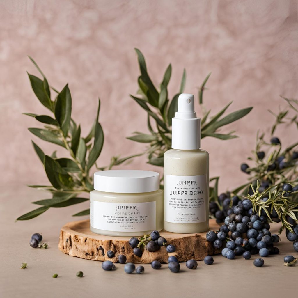 Juniper berries used in acne treatment products for natural skin balancing