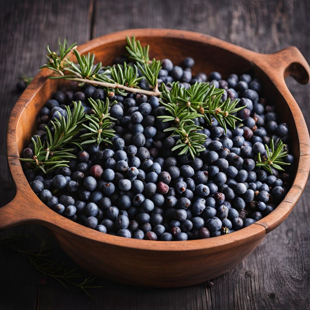 Freshly harvested Juniperus Drupacea (Turkish Juniper) berries