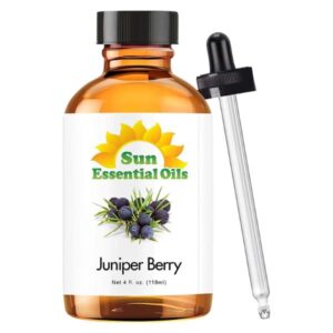 4oz Juniper Berry Essential Oil in a clear bottle for aromatherapy