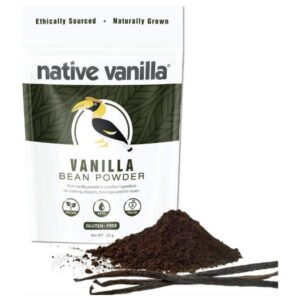 Pure Vanilla Bean Powder 25g jar for baking, coffee, and desserts