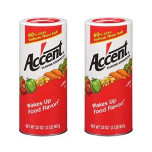 Accent Flavor Enhancer 2 lb Pack of 2 Canister for cooking and seasoning.