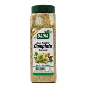 Badia Complete Seasoning (1.75 lbs) – All-Purpose Flavor Enhancer in a clear container