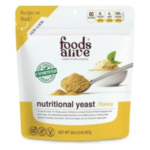 oods Alive Non-Fortified Premium Nutritional Yeast Flakes 2 lbs Unfortified Vegan Cheese Powder Seasoning