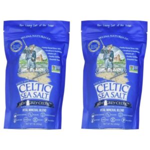 Light Grey Celtic Sea Salt 16 oz (Pack of 2) in resealable bags