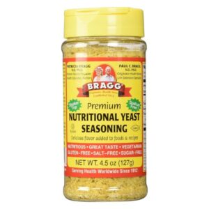 Three packs of Premium Nutritional Yeast Seasoning, 4.5 oz each.