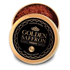 Grade A+ premium red saffron threads in a spoon, perfect for tea.