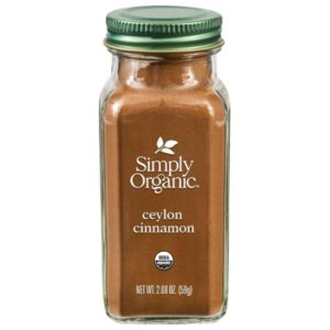 Simply Organic Ceylon Ground Cinnamon 2.08 oz, Non-GMO and Certified Organic.