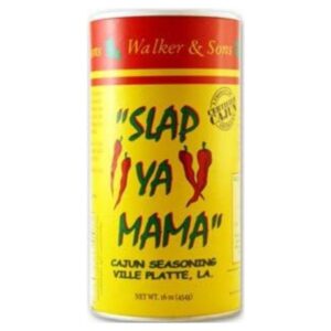 16 ounce shaker of Slap Ya Mama Cajun Seasoning by Walker & Sons.