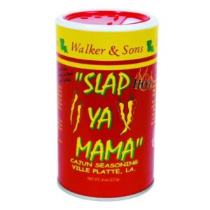 8 ounce shaker of Slap Ya Mama Cajun Seasoning by Walker & Sons.