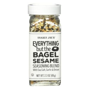 Close-up image of Trader Joe's Everything but the Bagel Sesame Seasoning 2.3 oz pack.