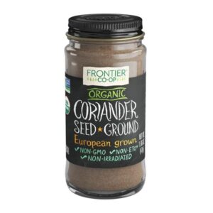 Front view of Frontier® Organic Ground Coriander Seed package (0.42 lb).