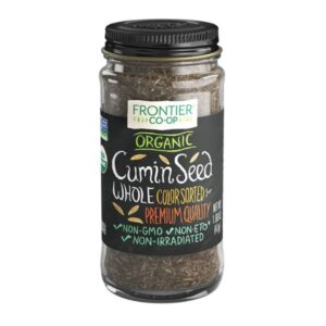 Frontier Organic Whole Cumin Seeds in glass bottle, 0.42Lb