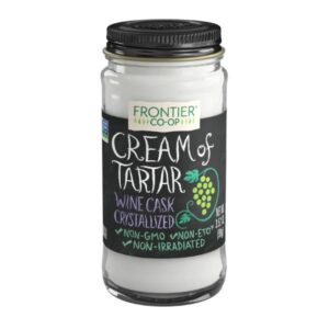 Frontier Co-op® Cream of Tartar, a 0.54lb jar, essential for baking as a leavening agent.