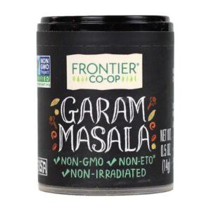Frontier® Garam Masala spice blend in a 0.05lb package with authentic Indian flavors and no artificial ingredients.
