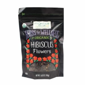 Frontier Co-op Organic Hibiscus Flowers, Cut & Sifted, 0.62 lb – Perfect for Herbal Teas, Cocktails, and Natural Dye.