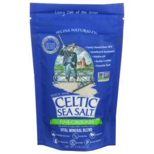 Celtic Sea Salt Fine Ground 8 oz package, mineral-rich seasoning