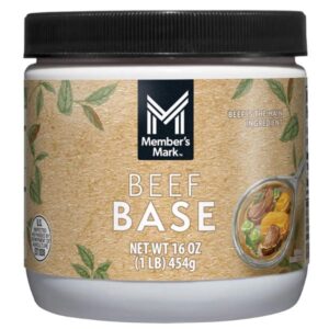 Front view of Member's Mark Beef Base (16 oz) packaging