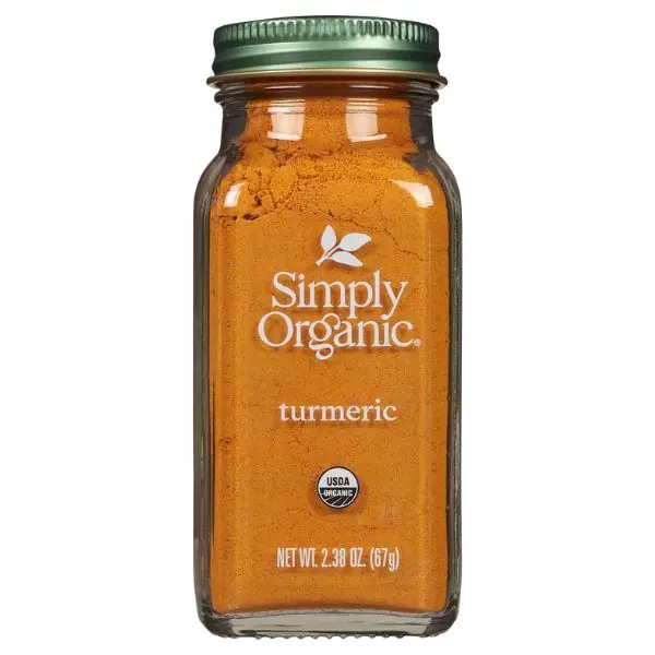 Simply Organic Ground Turmeric in a 2.38 oz jar.