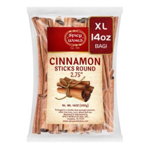 Open bag of Spicy World Saigon Cinnamon Sticks, showing contents.