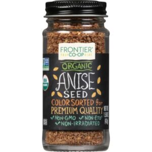 Frontier Co-op Organic Anise Seed – Whole, Glass Bottle Packaging