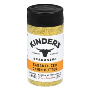 Kinder's Caramelized Onion Butter Seasoning - Front view of the 6.2 oz jar