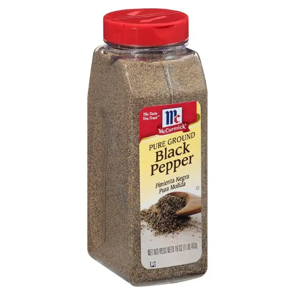 McCormick Pure Ground Black Pepper – 16oz front view