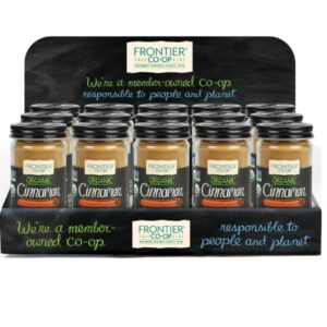 Frontier Co-op® Organic Ground Cinnamon Display with 15 Bottles - Ideal for Holiday Baking