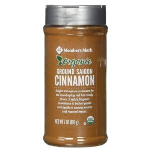 Member's Mark Organic Ground Cinnamon - 7 oz jar, premium quality spice for baking and cooking.