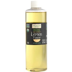 Frontier® Organic Lemon Flavor in a 1.66 lb bottle, perfect for baking, smoothies, frostings, and teas.