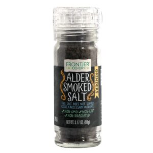 Alder Smoked Sea Salt in Glass Bottle with Grinder Top