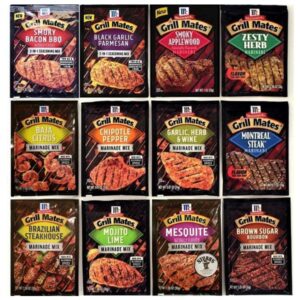 McCormick Grill Mates Special 12 Variety Pack front view with marinades, seasoning mixes, and rubs.