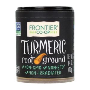 A close-up view of Premium Ground Turmeric Powder, displaying its vibrant golden-yellow color and fine texture.