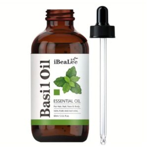 Pure Basil Essential Oil 2.11fl.oz – Ideal for skin and hair care, methanol-free formula.