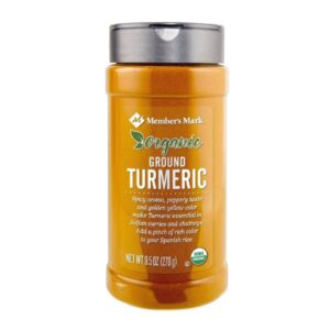 Front view of MEMBER'S MARK Organic Ground Turmeric, 9.5 Ounce - Premium Quality Spice.