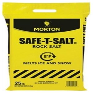 Morton Safe-T-Salt Rock Salt 25 LB for Snow and Ice Melting on Driveways and Sidewalks