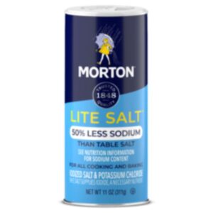 Morton Salt Lite Salt, Less Sodium, 11 oz - Lower Sodium Seasoning (Pack of 1)