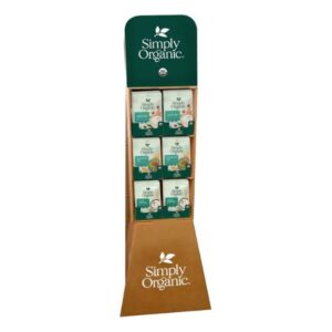 Simply Organic Dip Seasoning Mix Display Box containing 24 units each of Ranch, French Onion, and Guacamole.