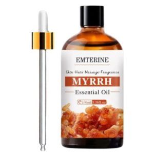 EMTERINE4 Myrrh Essential Oil 3.38oz for skin and hair hydration.