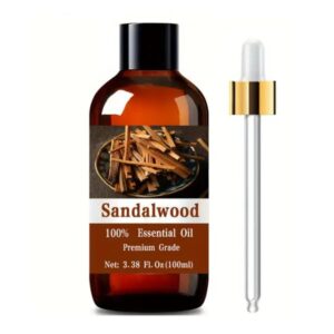 Sandalwood Essential Oil 100% Pure Care Grade 3.38 fl oz bottle front view