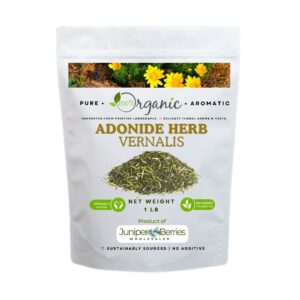 Close-up of dried Adonide Herb Vernalis leaves