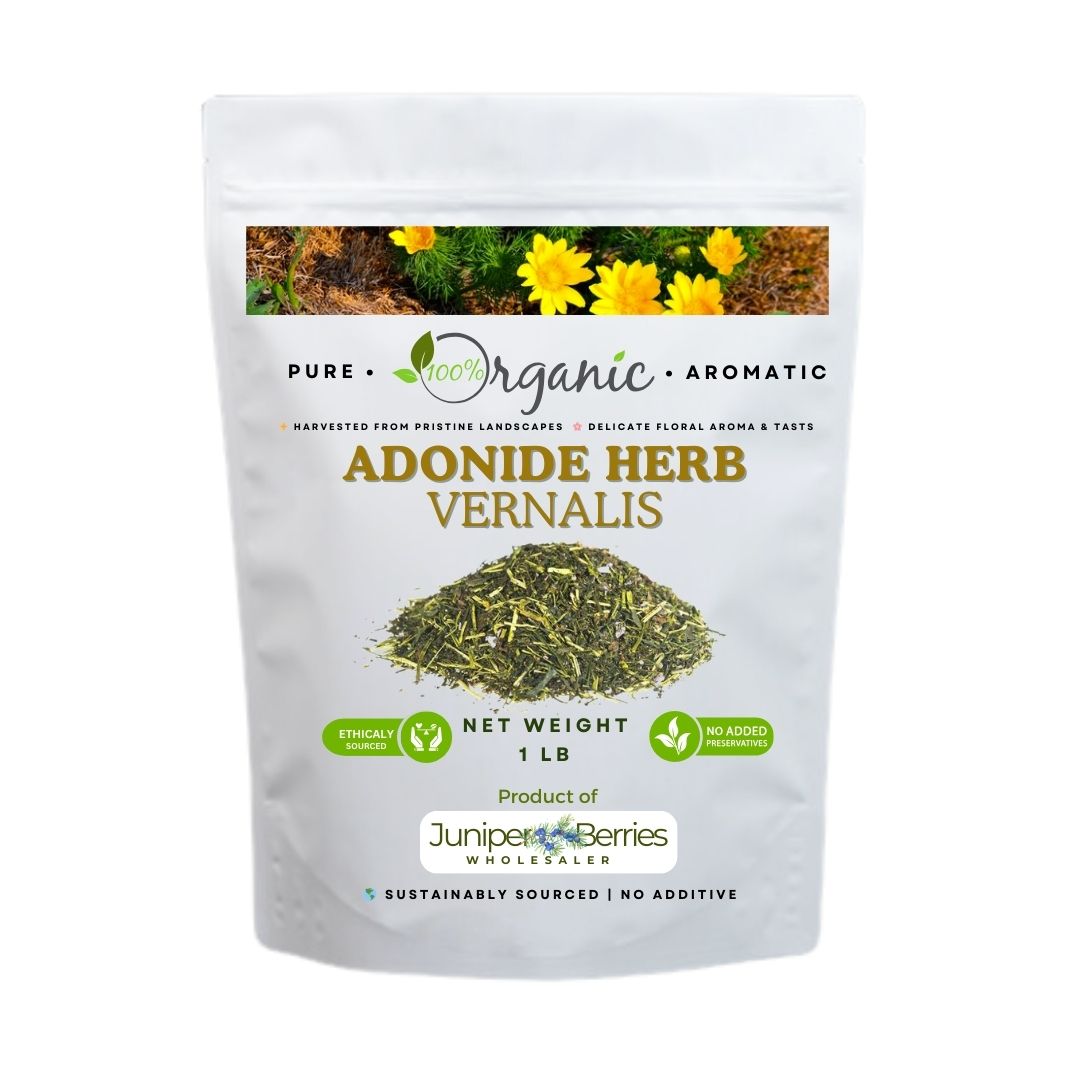 Close-up of dried Adonide Herb Vernalis leaves