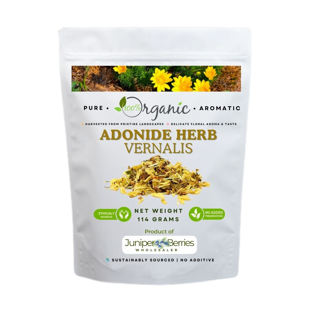 Organic Adonide Herb Vernalis dried leaves in resealable pouch